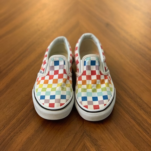 rainbow slip ons